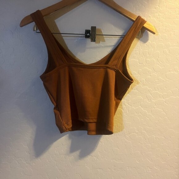 SHEIN Brown Fitted Sleeveless Crop Tank Top - Picture 3 of 3
